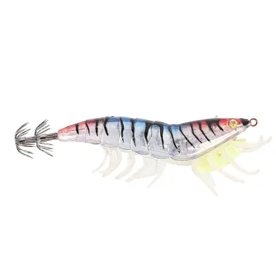 3.5# (12cm/22g) Luminous Wooden Shrimp Fishing EGI Squid Jig Lure Artificial Bait