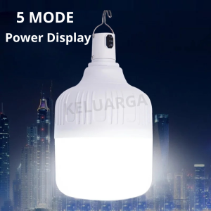 5 Mode Power Display USB Rechargeable LED Bulb Lamp For Outdoor Camping Dimmable Portable Lanterns Emergency Night Market Light Outdoor Camping Home