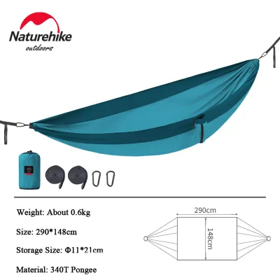 Naturehike hammock ultralight portable outdoor duyan swing double/single anti-rollover adults and children summer outdoor camping Hammock Max load bearing 180KG