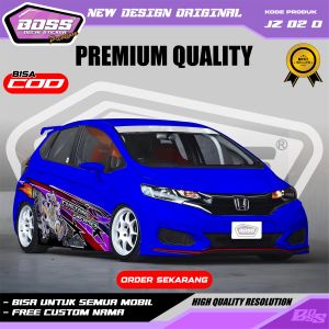 JZ 02 - STIKER DECAL MOBIL JAZZ SEDAN CIVIC BRIO CALYA SIGRA INNOVA PAJERO GRATIS CUSTOM NAMA