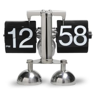 YRUQYS Mechanical Automatic Flip Clock Nordic Style Portable Page Turning Clock Creative Page Turning Automatically Vintage Metal Clock Home Decor