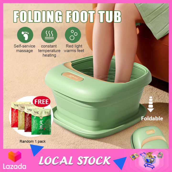 Foldable Foot Bath Bucket Automatic Heating Foot Spa Massager Bath Tub