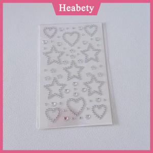 Heabety 3D Sao Trái Tim Pha Lê Dán Trẻ Em Tự Làm Trang Trí Tự Dính Đồ Trang Sức Thủ Công Mỹ Nghệ Lấp Lánh Rhinestone Dán Cô Gái Quà Tặng