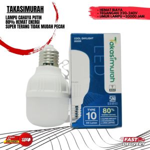 Bohlam/Lampu LED 10W watt Jumbo Super Terang Murah meriah Merk TAKASIMURAH T10 botol tegangan rendah