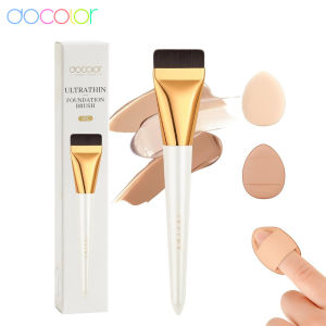 Docolor แปรงทารองพื้นแบนพร้อมชุดมินิพัฟแป้ง2ชิ้นสำหรับเครื่องสำอางแบบน้ำผสมครีมพัฟนิ้วมือแบบพกพาพัฟแต่งหน้าเหมาะสำหรับการตั้งใต้ตาคอนซีลเลอร์【โพสต์ใน24ชั่วโมงและบริการรับประกัน30วัน】
