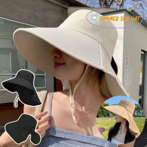 Women Sun Hat 50+ UPF Hiking Fishing Hats Wide Brim Foldable Summer Beach Hat with Neck Cover