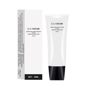 C.C Cream SPF 43 Skin Tone Adjusting Makeup Color Correcting Moisturizing for Mature Skin (Ivory)