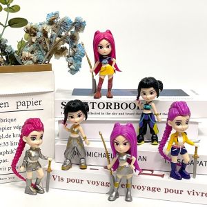 YUDESHUI 6/10pcs Đội Hình tượng Thợ săn quỷ Đội săn K-POP Rumi Mô hình búp bê PVC Zoey Mô hình Anime Màn hình máy tính để bàn