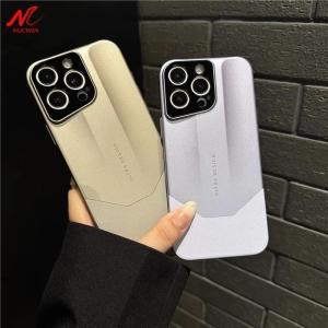 Luxury Contrast Color Leather PC Hybrid Case for iPhone 16 12 13 14 15 Pro Max 15Pro 16Pro Hard Shockproof Ultra Men Women Cover