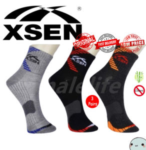 🍀🍀 [Ready Stock] 3Pair High Quality Bamboo Charcoal XSEN Deodorant Sock Stoking Bamboo Sock