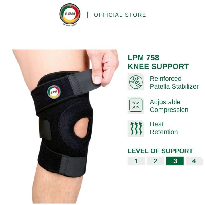 LPM Knee Guard 758 Open Patella Adjustable Velcro Knee Support