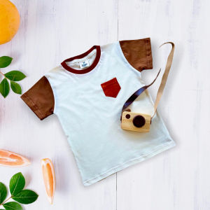 JENAKA KIDS Davie Pocket T-Shirt Kaos Anak Polos Warna Kombinasi Saku Anak Cewe dan Cowo Terlaris