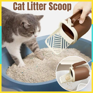 2in1 Upgraded Cat Litter Scoop with Waste Bin Hanging Cat Poop Removal Cleaning Tool Kucing