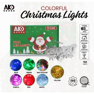 AKO Bright 100LED String Lights Christmas Tree Decoration Steady Mode Energy-Saver Weather Resistant Indoor Outdoor Use