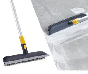 Floor Brush 2 in 1 Scrape and Brush with adjustable long handle