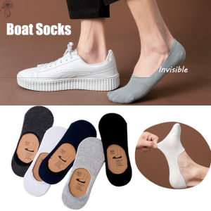 【small chrysanthemum】3pairs Mens Invisible Boat Socks Shallow Mouth Cotton Socks Thin Breathable Sweat-absorbent Deodorant Basketball Casual Socks