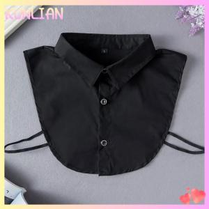 [KUNLIAN] เสื้อคอปกปลอมสำหรับเสื้อคอปกที่ถอดออกได้เสื้อสีทึบเสื้อผู้หญิงเสื้อผ้าสีขาวสีดำสำหรับผู้ชาย