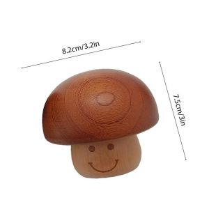 [Local Seller] Wooden Clockwork Music Box Cute Mini Mushroom Vintage Wood Carved Musical Best Gift CANON IN D Blue and White Porcelain