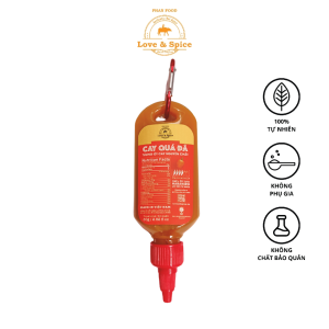 Móc khóa tương ớt siêu cay Love & Spice CAY QUÁ ĐÃ (cấp độ 1) lên men tự nhiên từ ớt Peach Habanero chai 60ml