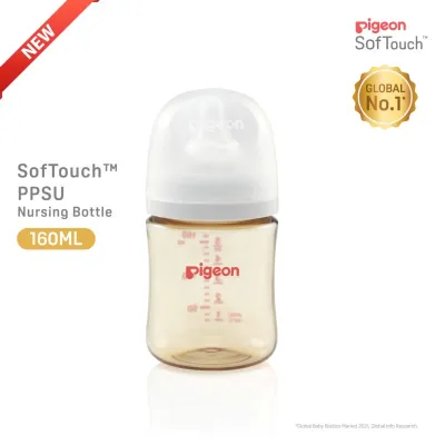 Pigeon SofTouch PPSU Nursing Bottle | (160ml/ 240ml ) | Wide Neck Baby Bottle | Feeding Bottle Newborn