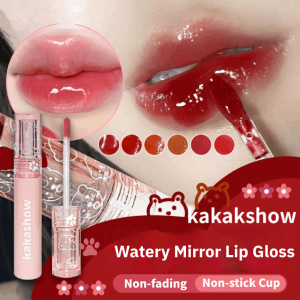 Bubble Bear Watery Lip Gloss Non-Fading Mirror Lip Glaze Waterproof Non-Stick Liquid Lipstick Lip Tint