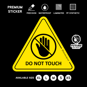 Do Not Touch. Sign Label Notice Signage. Notice. Triangle. Laminated Waterproof Scratch Resistant. Suitable for Indoor and Outdoor.