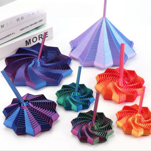 3d Printed Endless Tower Fidget Spinner Toy Endless Spiral Carrot Tower Visual Illusion Fidget Spinner for Kids Adults Gift