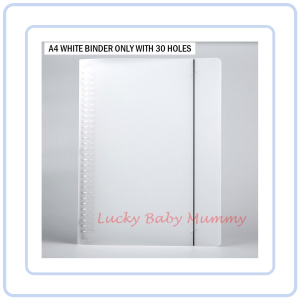 【Pure Care】 A4/B5/A5 Loose Leaf Binder Document File/Clips/Notebook 60pcs Refill Paper