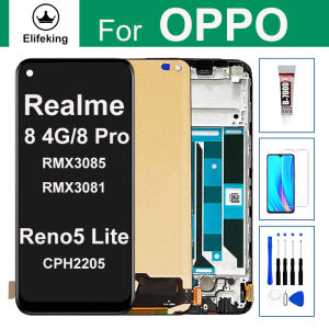6.4 "AAA +++ LCD สำหรับ OPPO Realme 8 Pro RMX3081จอแสดงผล LCD Touch Screen Digitizer Assembly เปลี่ยน100% ทดสอบดีไม่มี Dead Pixel ฟรีเครื่องมือ + กระจกนิรภัย