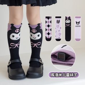 Girls Socks Cartoon Kuromi Childrens Mid-Tube Socks Japanese All-Match Stockings Cotton Socks Gifts