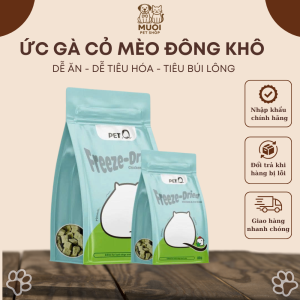 Thức ăn cho chó mèo Thức ăn đông khô cho thú cưng PetQ Snack Ức gà cỏ mèo dinh dưỡng Ngon miện dễ ăn tiêu búi lông