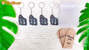 CiciBear 60 Pack Gorilla Party Decorations for Guests 20 Keychains 20 Tags and 20 Gift Bags for Jungle Safari Animal Themed Party Baby Shower School Party Zoo Kids Birthday