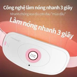 Máy Massage Bụng Kinh GS006 Đai Chườm Nóng Matxa Giảm Đau Bụng Kinh Máy Rung Làm Ấm Tử Cung Cho Phụ Nữ Đến Kỳ Kinh. Máy Massage Làm Ấm Bụng Đai Đeo Giảm Đau Bụng Kinh Nguyệt Điều chỉnh ba tốc độ để làm nóng nhanh + massage rung.