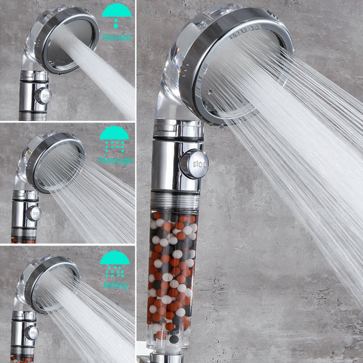 Bathroom 3-Function SPA shower head with switch on/off button high ...
