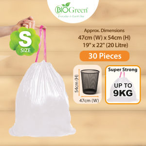 Biodegradable  Drawstring Bag (Multi-purpose carrier plastic bag) 3 Sizes (S M L)