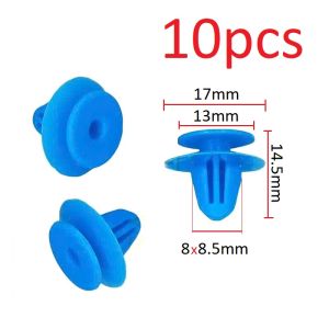 Set 10 đinh tán nhựa (8x8.5mm) màu xanh cho cửa xe hơi - Chốt vít nở nút gài thay thế cho ô tô