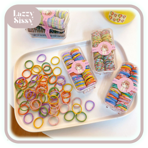 Lazzysissy Elastic Hair Bands Cute Cartoon Flowers Fruit Girls Hair Rope Tie Candy Color Ponytail