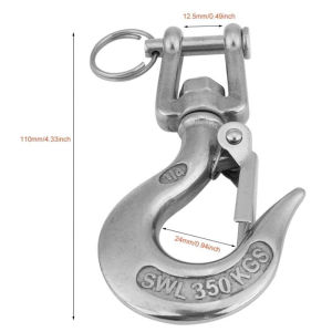 Stainless Steel Clevis Type Swivel Eye Lifting Snap Tone Hook with 150KG 350KG Working Load Limit