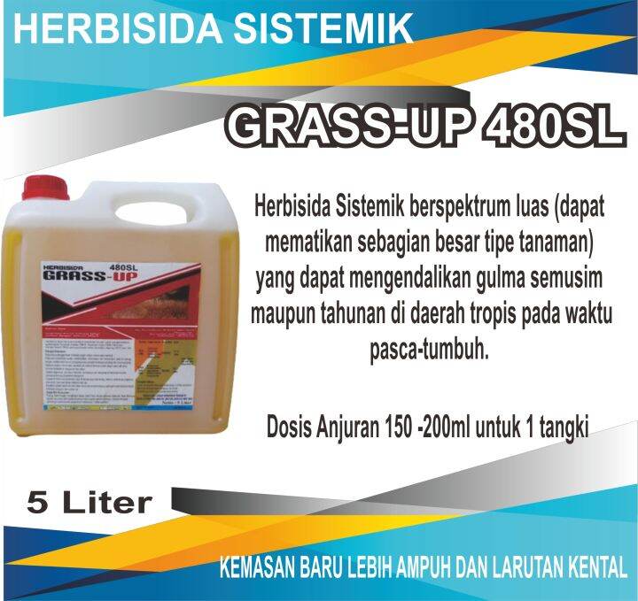 Herbisida Glifosat Grass Up 480sl 5 Liter Obat Racun Rumput Sistemik