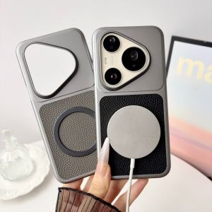 For Huawei Pura 80 Pro Case Hard PU+PC Wireless Charging Protective Back Cover case For huawi Pura 70 80Pro Phone Shell