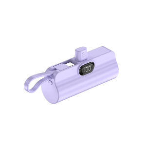 Mini power bank fast charging 6000mAh Apple/Type C powerbank With built in cable phone holder Portable charger