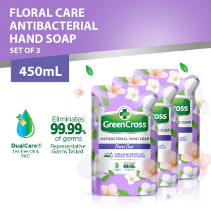 Green Cross Floral Care Antibacterial Hand Soap (450mL) Set of 3