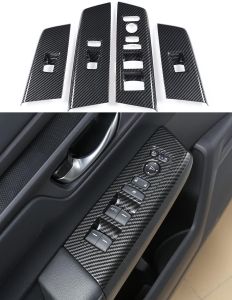for Honda CRV 2023 2024 2025 2026 Window Switch Panel Sporty Window Control Protector Trims Molding for CR V CR-V LX EX EX-L Sport Sport-L Hybrid Sport Touring- Carbon Fiber Grain