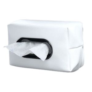 TUO29 Adjustable Strap Car Tissue Holder PU Leather Practical Car Seat Back Tissue Bag Gift Removable Automotive Napkin Holder  Decoration