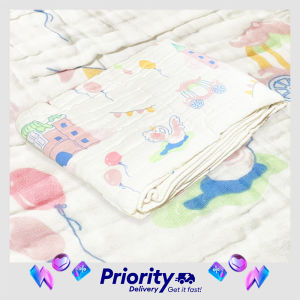 Childrens Six-layer Seersucker Soft Cotton Quilt Pure Cotton Gauze Bath Towel 110cmx110cm 8 Pattern Available