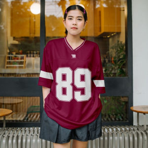 Jersey outfit style Boxy fit Cute Graphic 89 / long sleeve jersey / Jersey Vintage Korean Style / Streetwear Oversize /Purple