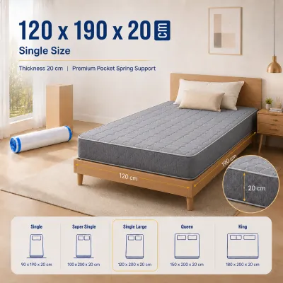 🔥CASA 8 inches Tilam Individual Pocket Spring Mattress Quality Plush Top Chiropractic Spring Mattress Anti Dust Mite 10 Years Warranty MY
