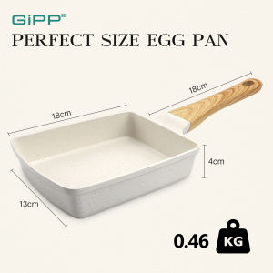 Gipp Non Stick Tamagoyaki Pan Egg Pan Kawali 18cm Flat Frying Pan Easy To Clean For Induction Cooker & All Stove
