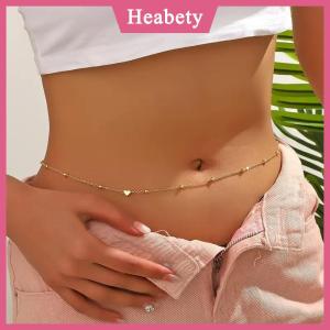 Heabety Cô Gái Đơn Giản Tim Đính Cườm Bụng Chuỗi Cho Phụ Nữ Thời Trang Kim Loại Bãi Biển Bikini Eo Chuỗi Đồ Trang Sức Cơ Thể Phụ Kiện