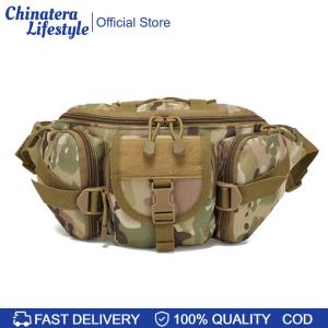 Multipurpose Fishing Tackle Waist Bag Nylon Outdoor Sports Waist Pack Waterproof Large Capacity for Camping Hiking Traveling Running